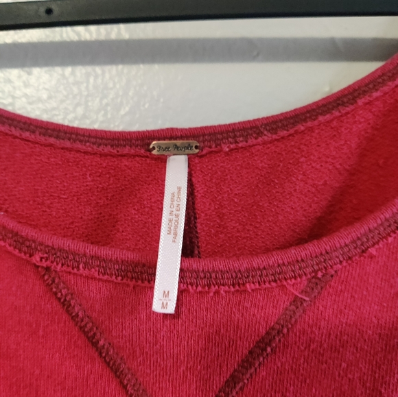 Euc Free People Lace Up Fleece cozy sweater - Picture 6 of 6